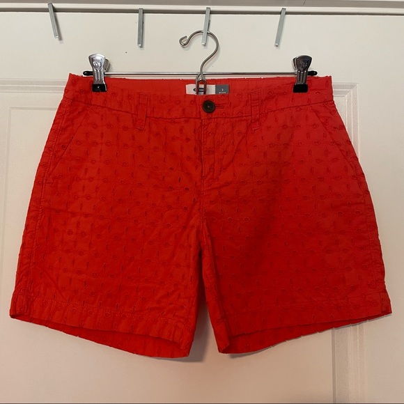 Old Navy Pants - Old navy chino shorts. Orange eyelet fabric. 4” inseam. Great condition.